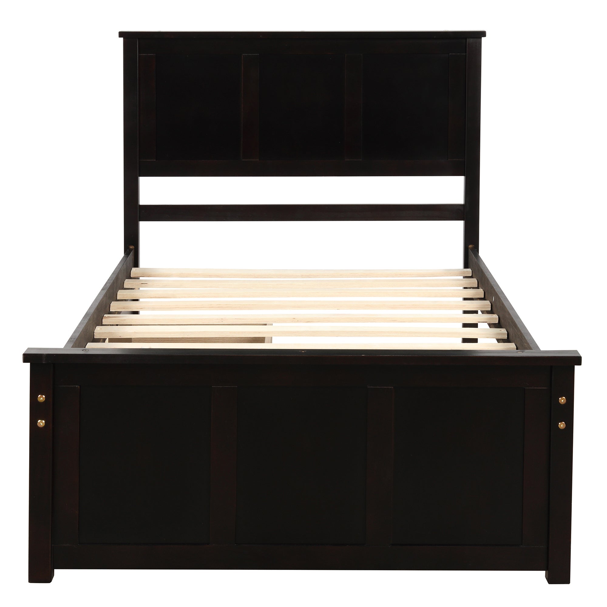 Twin Storage Bed | Platform Bed with 2 Drawers Espresso eprolo