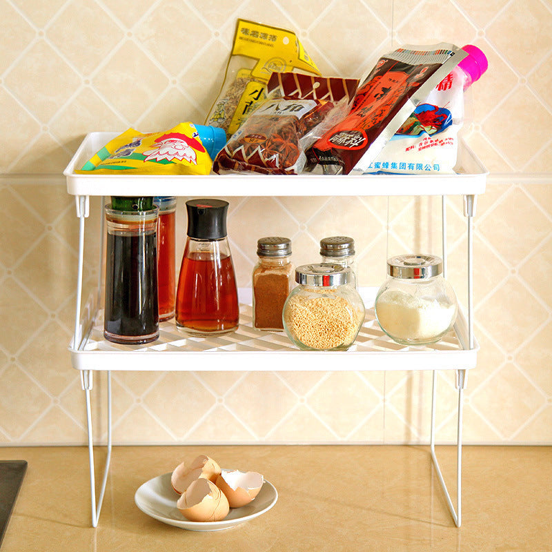 Shelf Rack Bathroom Storage Rack Kitchen Items Organizer Rack Foldable Sundries Rack Storage Shelf eprolo