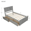 Wood Twin Storage Bed | Twin Platform Bed with 2 Drawers eprolo