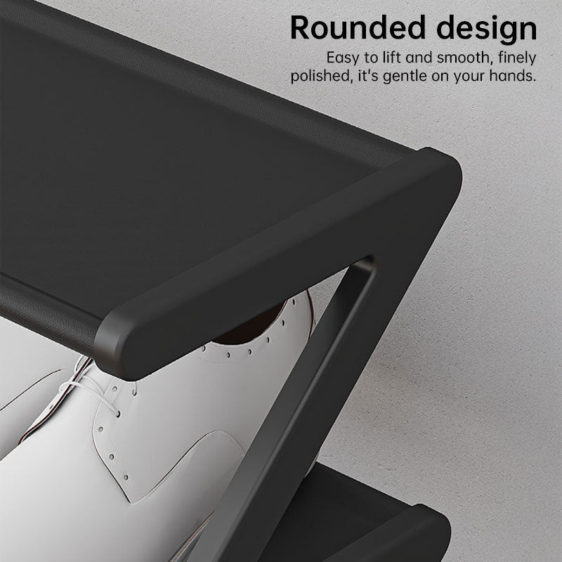 Z-shaped 4-layer shoe organizer: space-saving, wall/corner-mount, stackable, adjustable storage shelf. eprolo