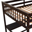 Full Size Loft Bed with Storage Shelves and Under-bed Desk  Espresso eprolo