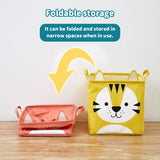 Fabric Cartoon Kids' Toy Storage Bin, Foldable Clothing Organizer & Laundry Hamper, Creative Living Room Storage Basket