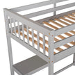 Gray Twin Loft Bed | Desk & Storage Shelves Bedroom Bed eprolo