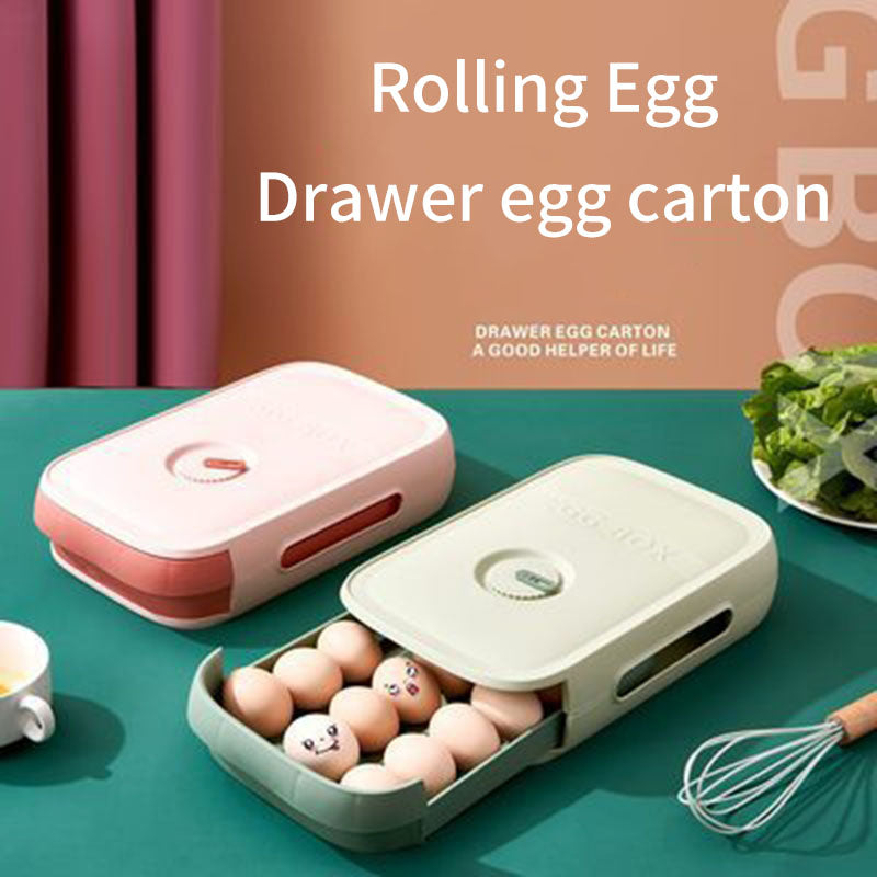 New Drawer Type Egg Storage Box Kitchen Stackable Loader Single Box With Cover Anti Drop Egg Holder eprolo
