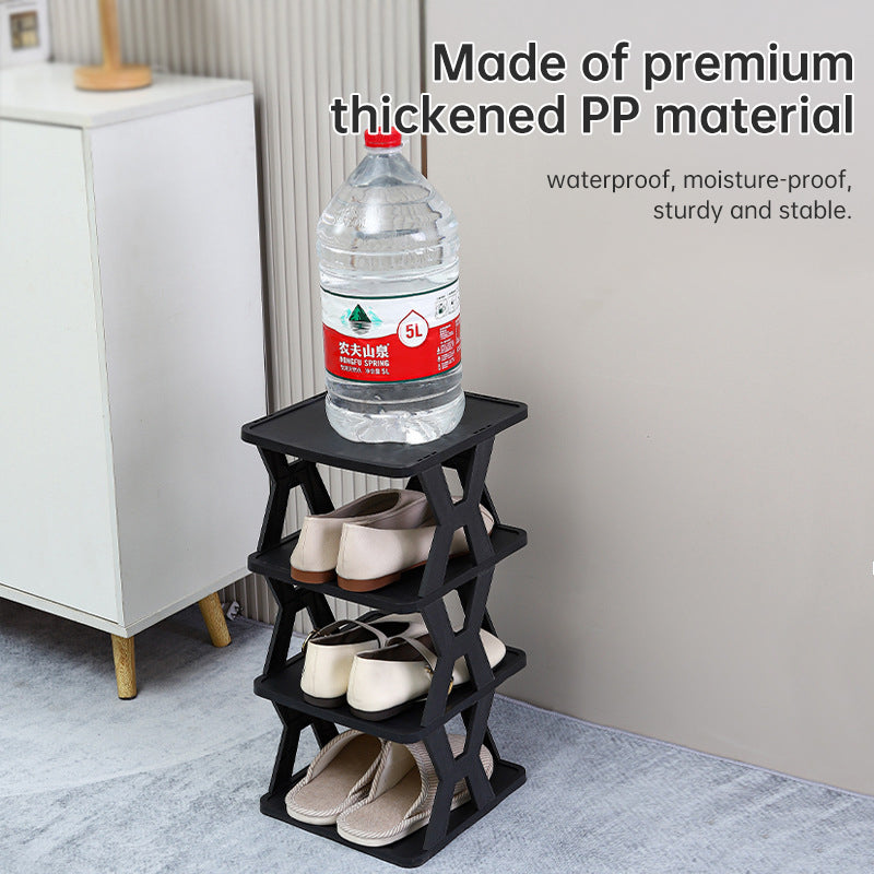 Stackable Plastic Shoe Rack, Vertical Dustproof Shoe Organizer, Sturdy Shoe Storage for Entryway eprolo