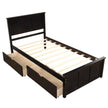 Twin Storage Bed | Platform Bed with 2 Drawers Espresso eprolo