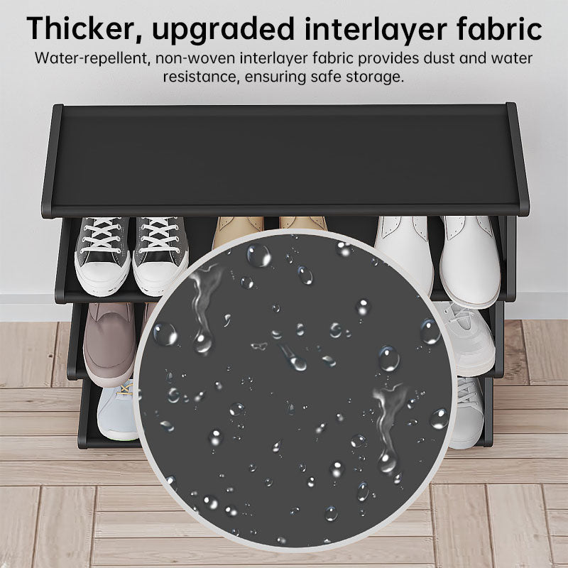 Z-shaped 4-layer shoe organizer: space-saving, wall/corner-mount, stackable, adjustable storage shelf. eprolo