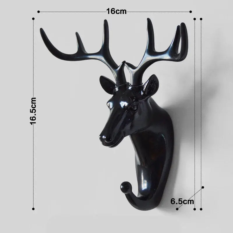 Door Hook Wall Hanging Wall Entrance Door Key Rack Hanger Home Creative Antler Art Punch-Free eprolo