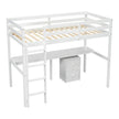 Twin Loft Bed White | Desk & 2 Drawer Storage Cabinet Bed eprolo