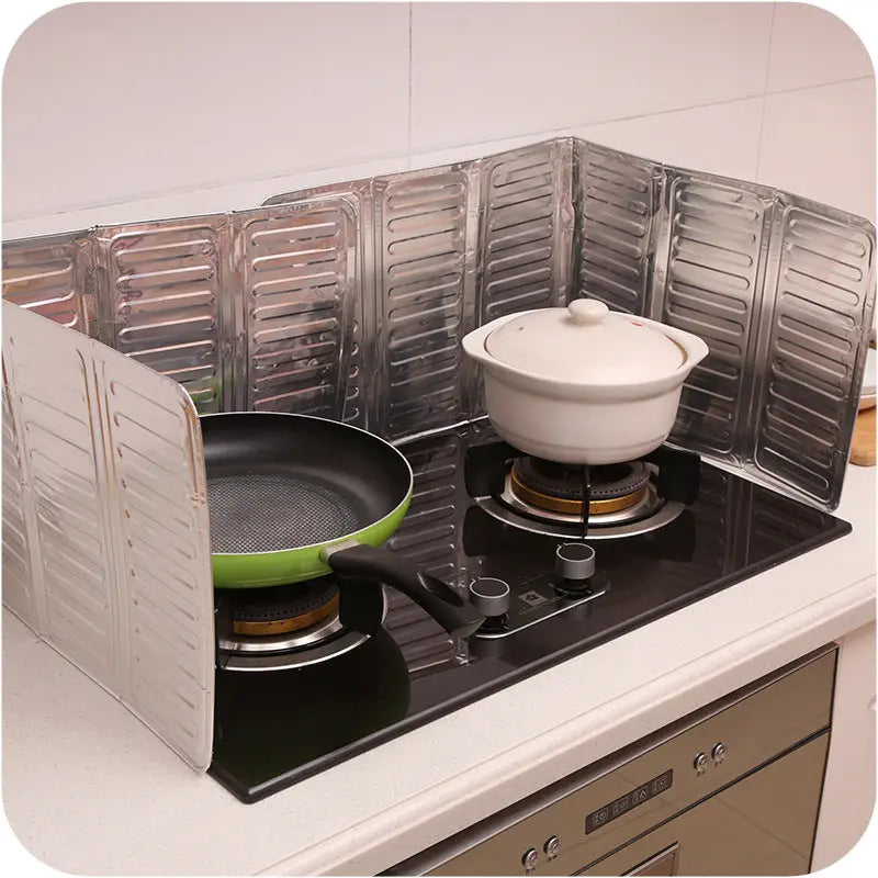 Kitchen Oil-Separating Aluminum Foil Plate Stove Creative Kitchen Supplies Cooking Heat Insulation Splash-Proof Baffle eprolo