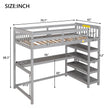 Gray Twin Loft Bed | Desk & Storage Shelves Bedroom Bed eprolo