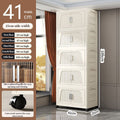 Folding Storage Cabinet with Wheels, 3/4 Tier Stackable Wardrobe Closet Organizer eprolo