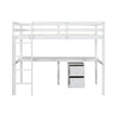 Twin Loft Bed White | Desk & 2 Drawer Storage Cabinet Bed eprolo