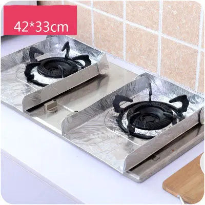 Kitchen Gas Stove Oil-Proof Pad Aluminum Foil Tin Foil 2 Pieces Of Gas Stove Insulation Pad Oil-Proof Paper Oil Baffle Pad eprolo