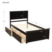 Twin Storage Bed | Platform Bed with 2 Drawers Espresso eprolo