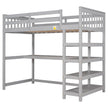Gray Twin Loft Bed | Desk & Storage Shelves Bedroom Bed eprolo