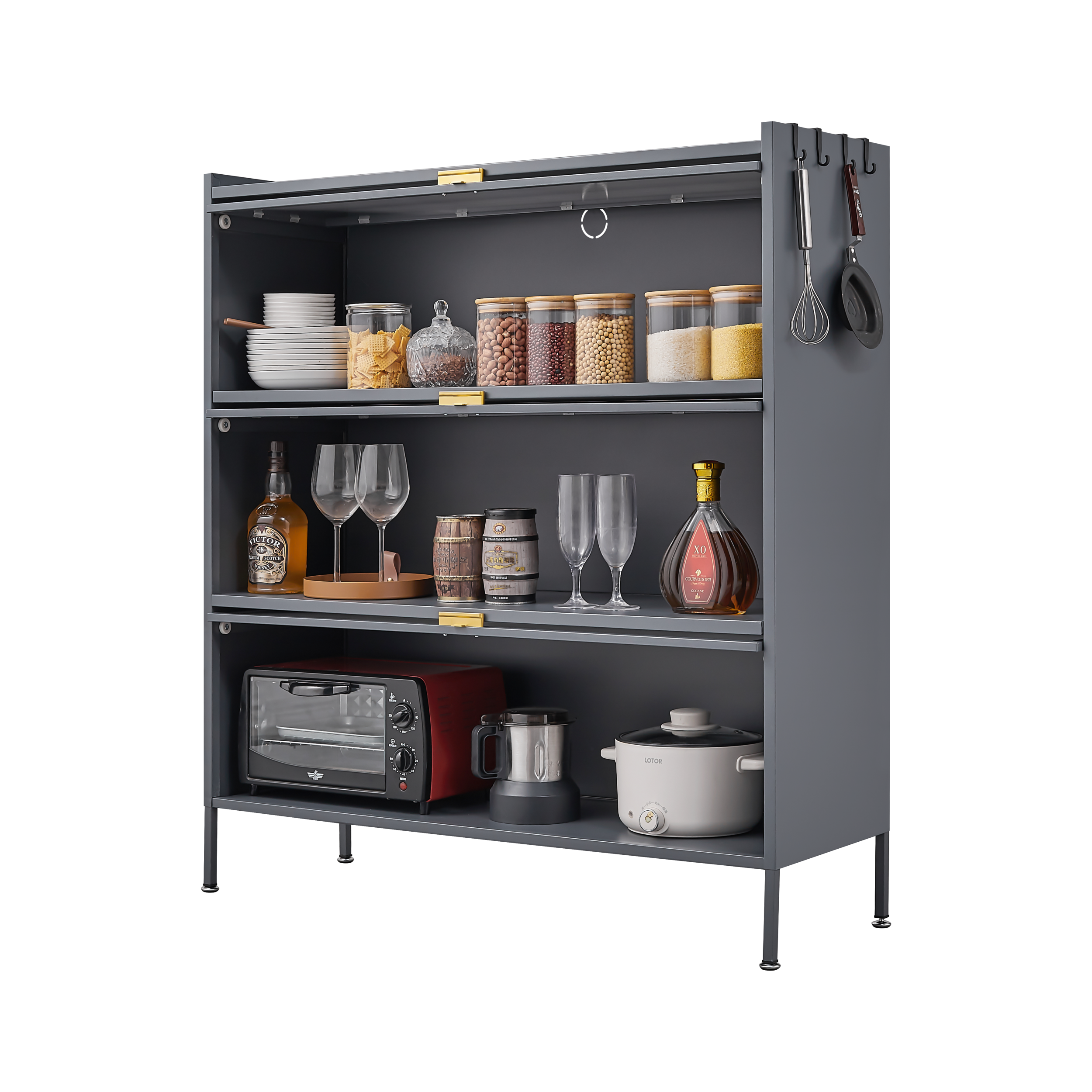 3 Tier Pantry Storage Cabinet Baker Racks for Kitchen with Storage Kitchen Pantry Storage Cabinet Microwave Rack Storage Rack eprolo