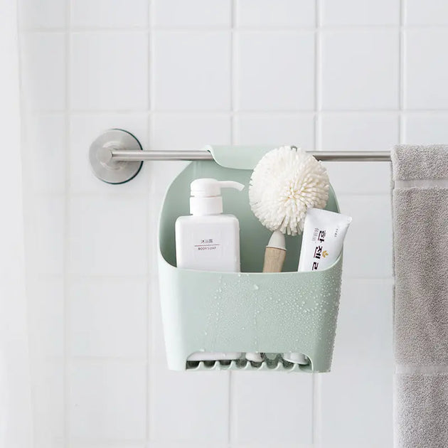 Stackable Bathroom Storage Box Drainable Free Punch Toilet Rack Toilet Towel Hanging Basket eprolo