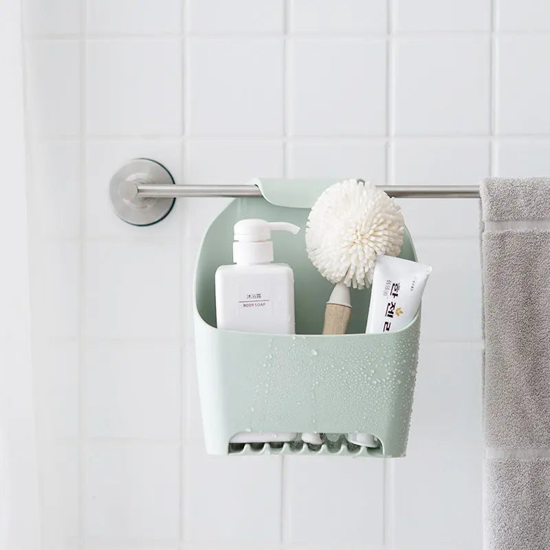 Stackable Bathroom Storage Box Drainable Free Punch Toilet Rack Toilet Towel Hanging Basket eprolo