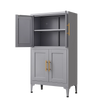 Grey metal kitchen storage cabinet, kitchen pantry storage cabinet with door and shelf, adjustable leveling feet eprolo