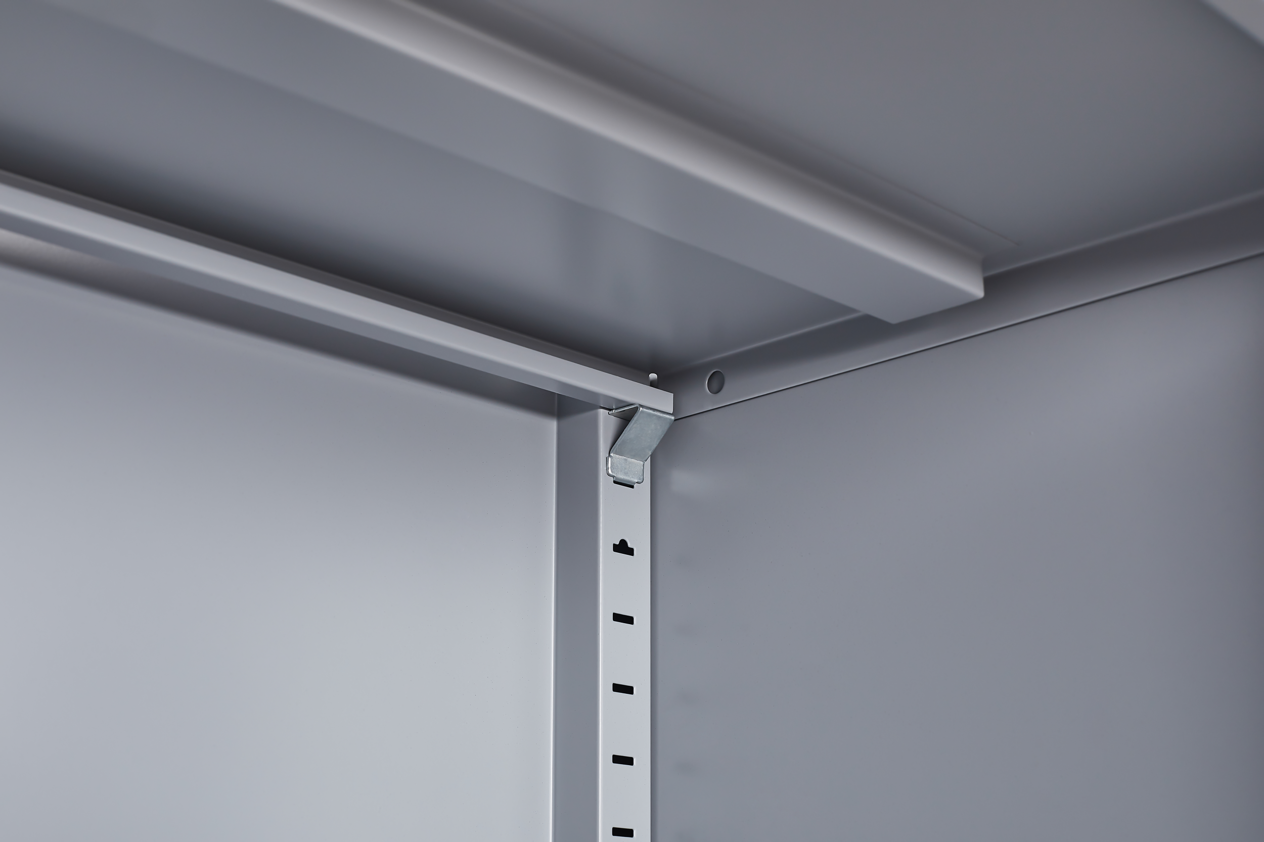 Grey metal kitchen storage cabinet, kitchen pantry storage cabinet with door and shelf, adjustable leveling feet eprolo