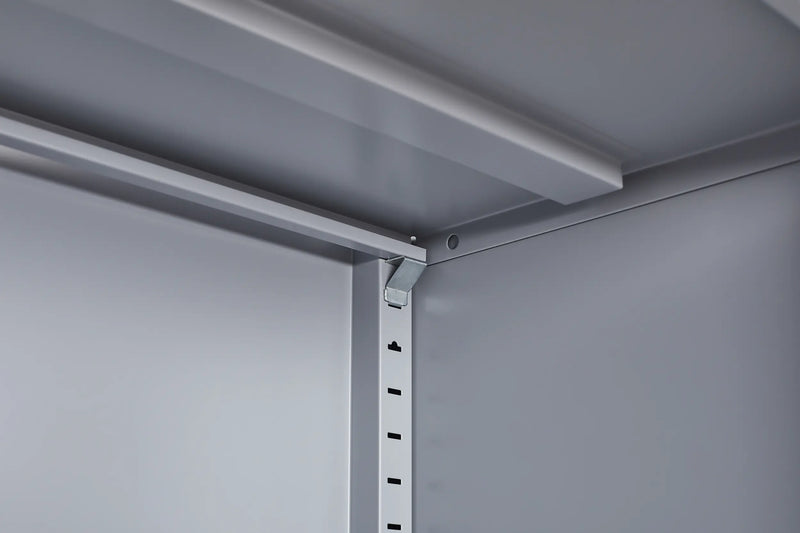 Grey metal kitchen storage cabinet, kitchen pantry storage cabinet with door and shelf, adjustable leveling feet eprolo
