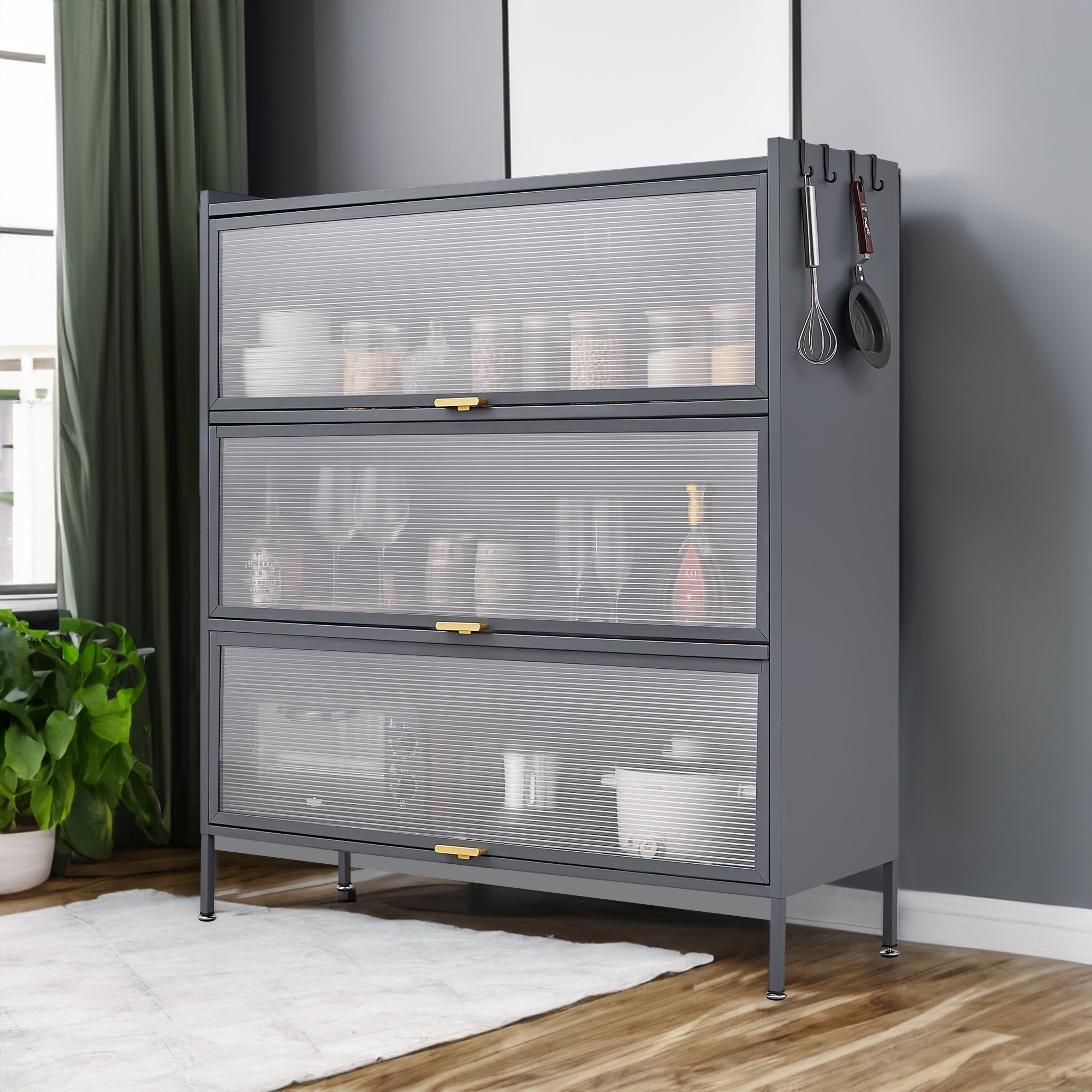 3 Tier Pantry Storage Cabinet Baker Racks for Kitchen with Storage Kitchen Pantry Storage Cabinet Microwave Rack Storage Rack eprolo