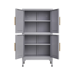 Grey metal kitchen storage cabinet, kitchen pantry storage cabinet with door and shelf, adjustable leveling feet eprolo