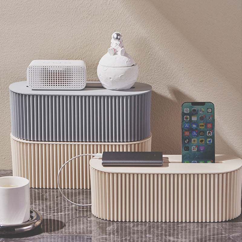 Cable management organizer box, an accessory for power strips and home - office power cables eprolo