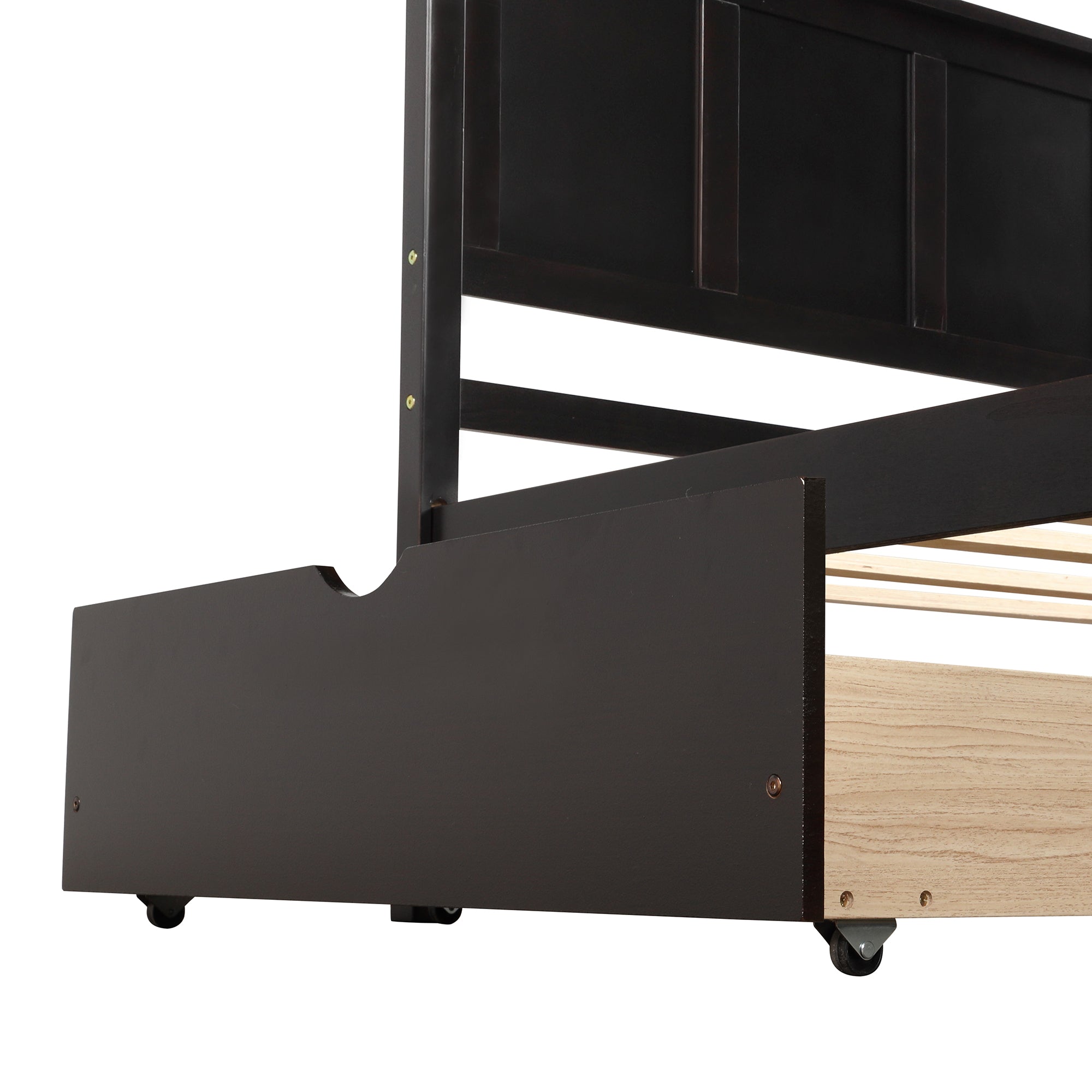 Twin Storage Bed | Platform Bed with 2 Drawers Espresso eprolo