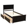 Twin Storage Bed | Platform Bed with 2 Drawers Espresso eprolo