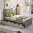 Wood Twin Storage Bed | Twin Platform Bed with 2 Drawers eprolo