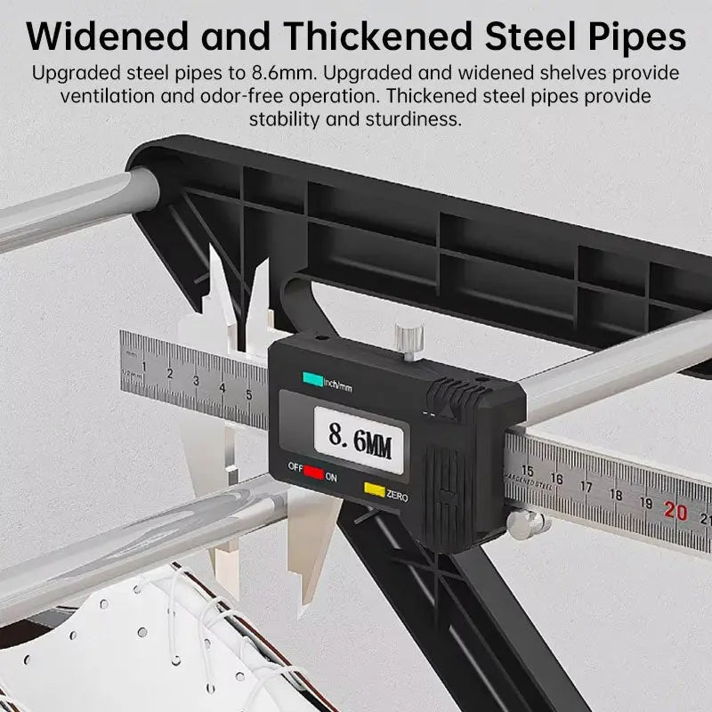 Z-shaped 4-layer shoe organizer: space-saving, wall/corner-mount, stackable, adjustable storage shelf. eprolo