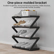 Z-shaped 4-layer shoe organizer: space-saving, wall/corner-mount, stackable, adjustable storage shelf. eprolo
