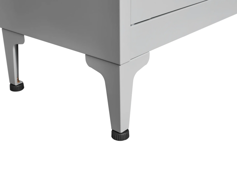 Grey metal kitchen storage cabinet, kitchen pantry storage cabinet with door and shelf, adjustable leveling feet eprolo