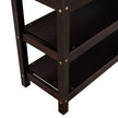 Full Size Loft Bed with Storage Shelves and Under-bed Desk  Espresso eprolo