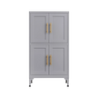Grey metal kitchen storage cabinet, kitchen pantry storage cabinet with door and shelf, adjustable leveling feet eprolo