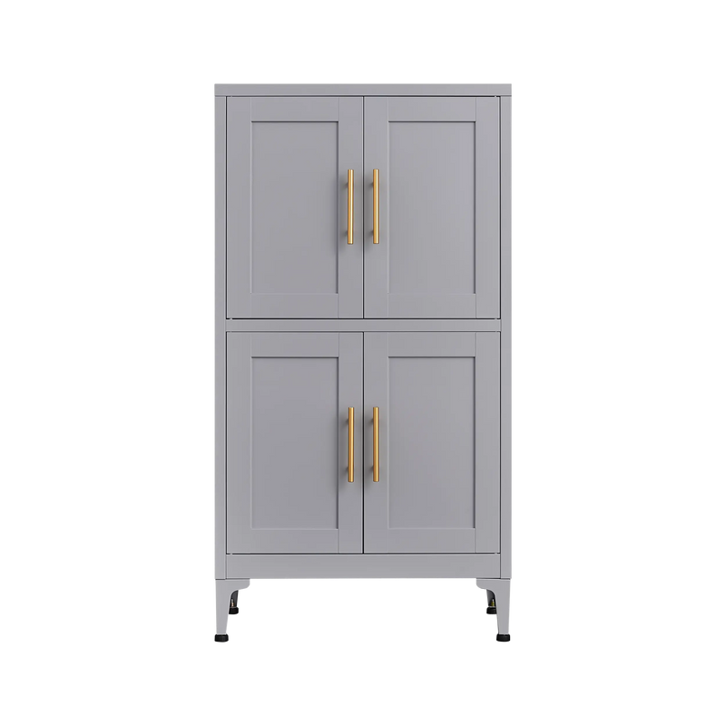 Grey metal kitchen storage cabinet, kitchen pantry storage cabinet with door and shelf, adjustable leveling feet eprolo