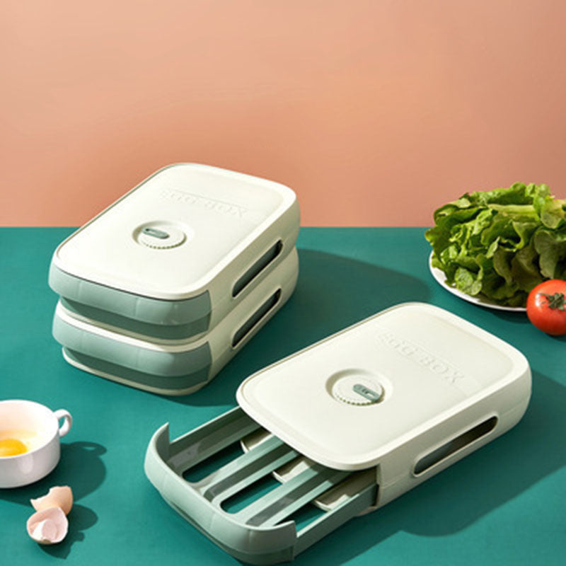 New Drawer Type Egg Storage Box Kitchen Stackable Loader Single Box With Cover Anti Drop Egg Holder eprolo