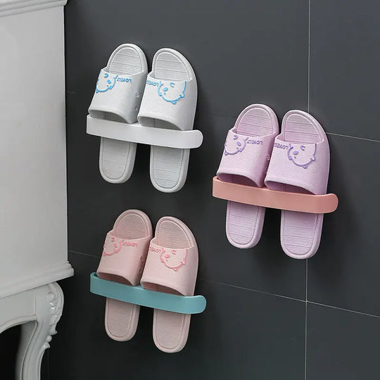 Bathroom Slippers Rack Wall-Mounted Wall-Mounted Toilet Shoe Storage Artifact Toilet Punch-Free Shoe Rack eprolo