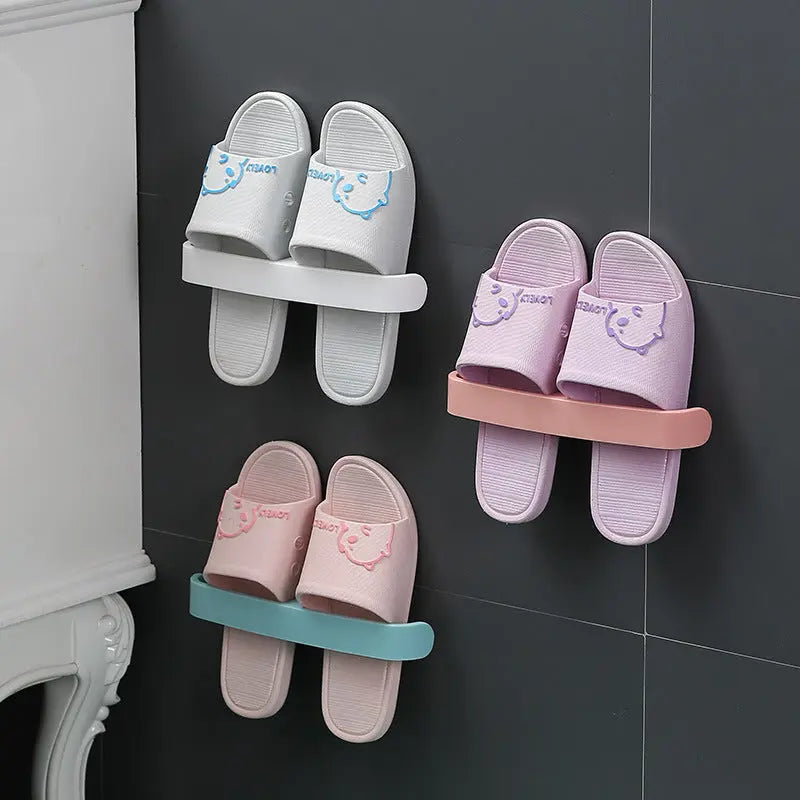 Bathroom Slippers Rack Wall-Mounted Wall-Mounted Toilet Shoe Storage Artifact Toilet Punch-Free Shoe Rack eprolo