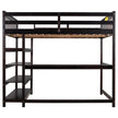 Full Size Loft Bed with Storage Shelves and Under-bed Desk  Espresso eprolo