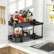 Pull-Out Double Shelf Kitchen Sink Disassembly Storage Countertop Spice Rack Seasoning Storage Rack eprolo