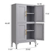 Grey metal kitchen storage cabinet, kitchen pantry storage cabinet with door and shelf, adjustable leveling feet eprolo