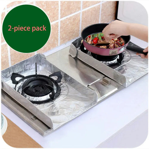 Kitchen Gas Stove Oil-Proof Pad Aluminum Foil Tin Foil 2 Pieces Of Gas Stove Insulation Pad Oil-Proof Paper Oil Baffle Pad eprolo