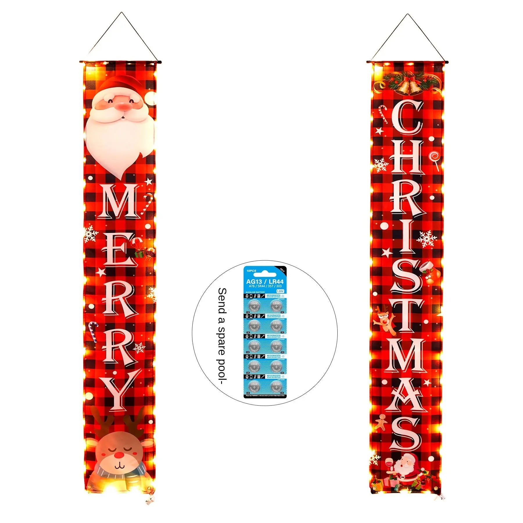 Door hanging LED illuminated party curtains Christmas party decorations Couplets with lights hanging curtains banners eprolo