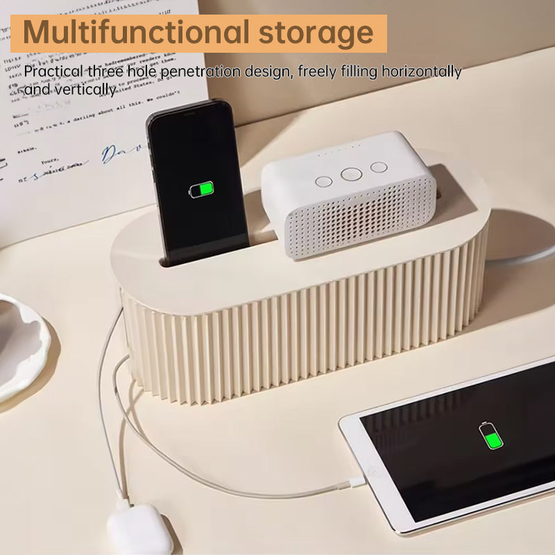 Cable management organizer box, an accessory for power strips and home - office power cables eprolo