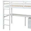 Twin Loft Bed White | Desk & 2 Drawer Storage Cabinet Bed eprolo