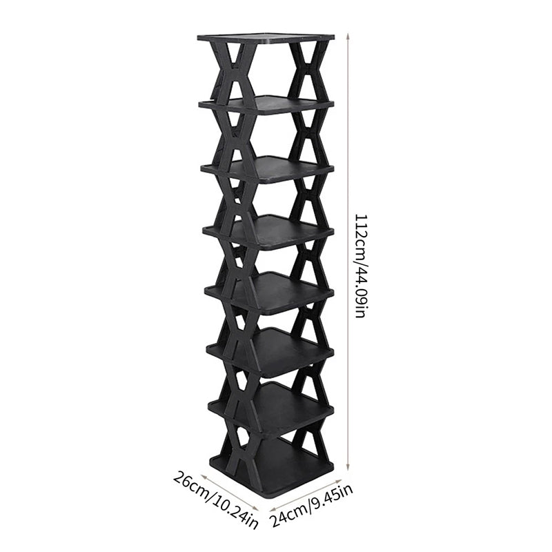 Stackable Plastic Shoe Rack, Vertical Dustproof Shoe Organizer, Sturdy Shoe Storage for Entryway eprolo