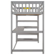 Gray Twin Loft Bed | Desk & Storage Shelves Bedroom Bed eprolo